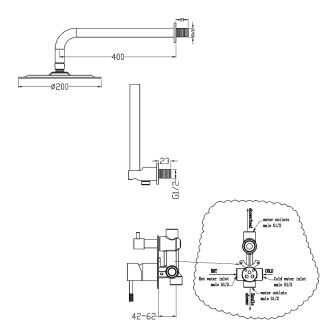 Душевая система Boheme Uno 464-WCR белый/хром